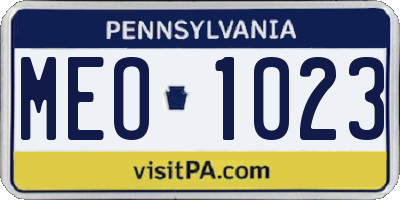 PA license plate MEO1023