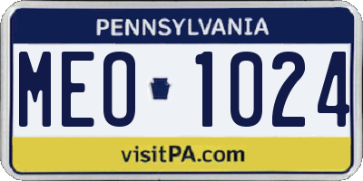 PA license plate MEO1024