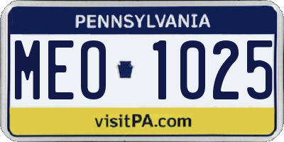 PA license plate MEO1025