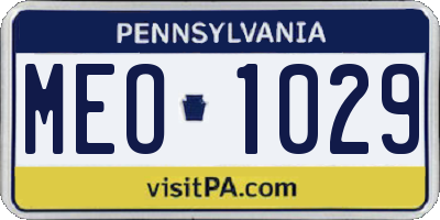 PA license plate MEO1029