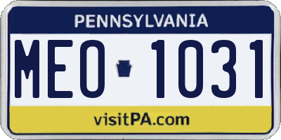 PA license plate MEO1031
