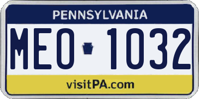 PA license plate MEO1032