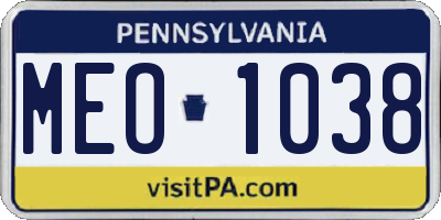 PA license plate MEO1038