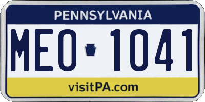 PA license plate MEO1041