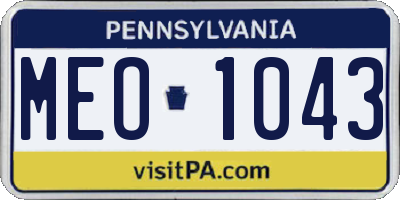 PA license plate MEO1043