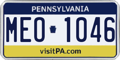 PA license plate MEO1046