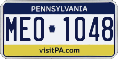 PA license plate MEO1048