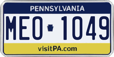 PA license plate MEO1049