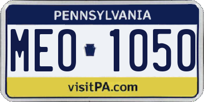 PA license plate MEO1050