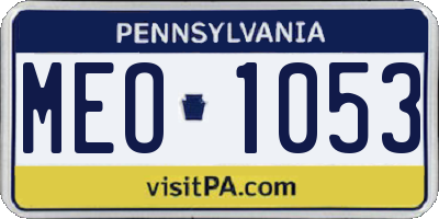 PA license plate MEO1053