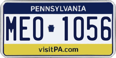 PA license plate MEO1056