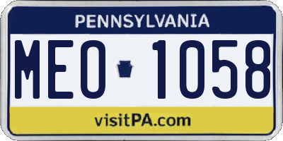 PA license plate MEO1058