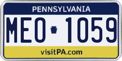 PA license plate MEO1059