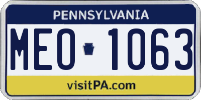 PA license plate MEO1063