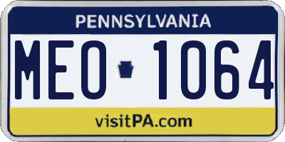 PA license plate MEO1064