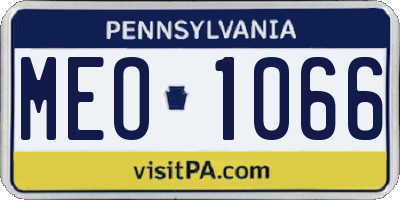 PA license plate MEO1066