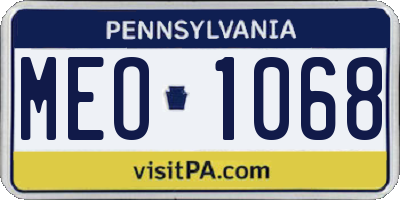 PA license plate MEO1068