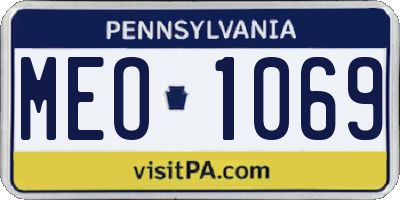 PA license plate MEO1069