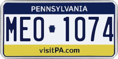 PA license plate MEO1074