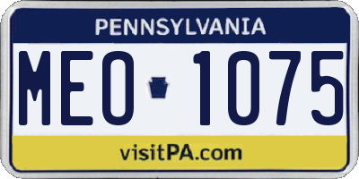 PA license plate MEO1075