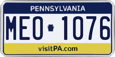 PA license plate MEO1076