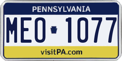 PA license plate MEO1077