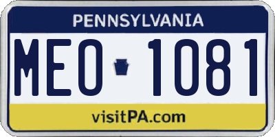PA license plate MEO1081