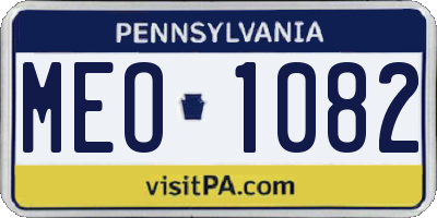 PA license plate MEO1082
