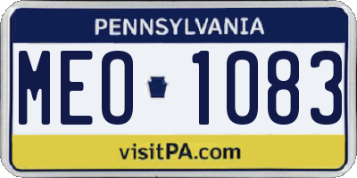 PA license plate MEO1083