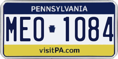 PA license plate MEO1084