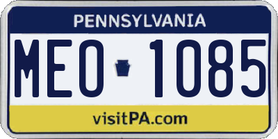 PA license plate MEO1085