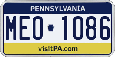 PA license plate MEO1086