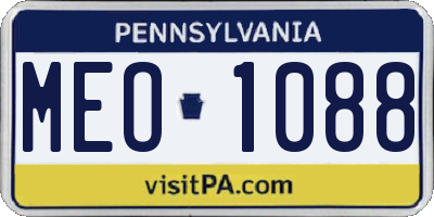 PA license plate MEO1088