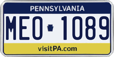 PA license plate MEO1089