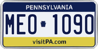 PA license plate MEO1090