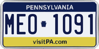 PA license plate MEO1091