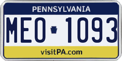 PA license plate MEO1093