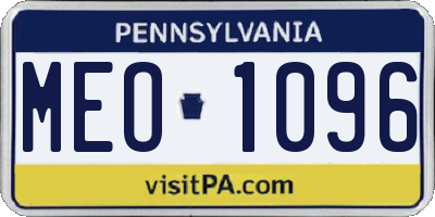 PA license plate MEO1096