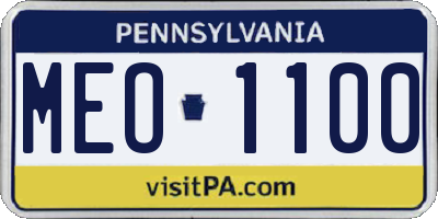 PA license plate MEO1100