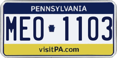 PA license plate MEO1103