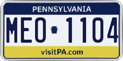 PA license plate MEO1104