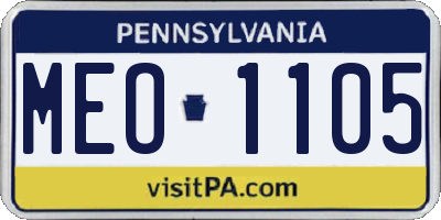 PA license plate MEO1105