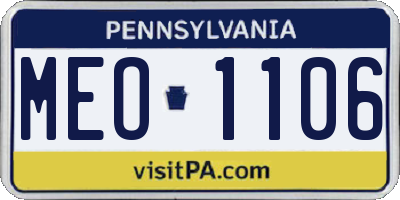 PA license plate MEO1106