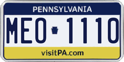 PA license plate MEO1110