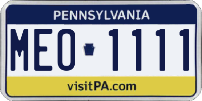 PA license plate MEO1111