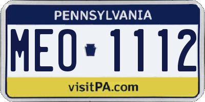 PA license plate MEO1112