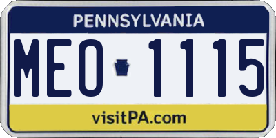 PA license plate MEO1115