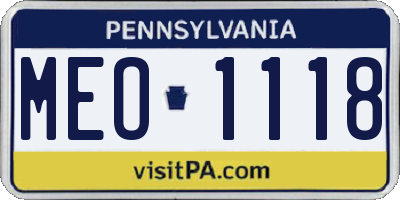 PA license plate MEO1118