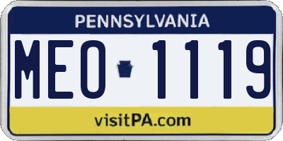 PA license plate MEO1119