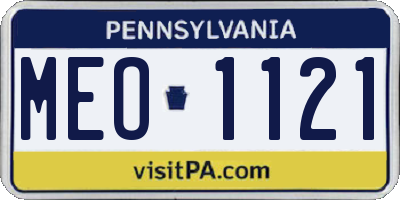 PA license plate MEO1121